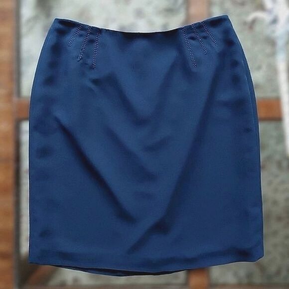 Vintage Dresses & Skirts - Vtg 90s/Y2K navy Precis office pencil skirt